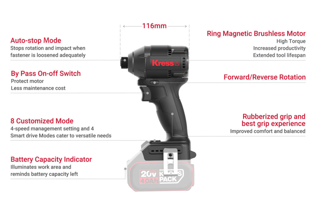 Kress KUB61.91 20V Cordless Impact Driver 230Nm